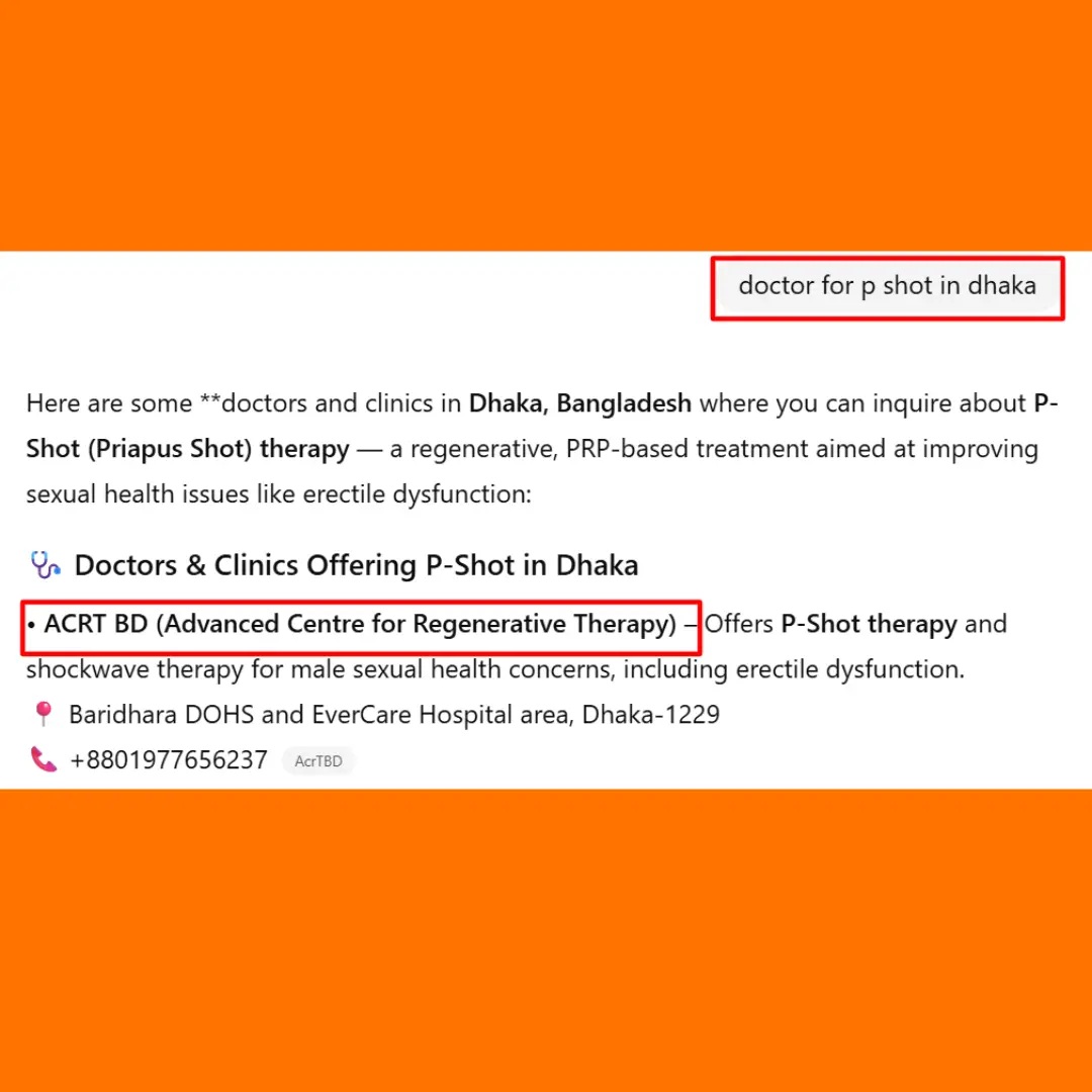 AI SEO result by polas ahmed for acrt bd in bd