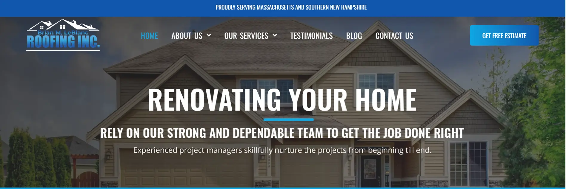 Homepage photo of brianleblancroofing